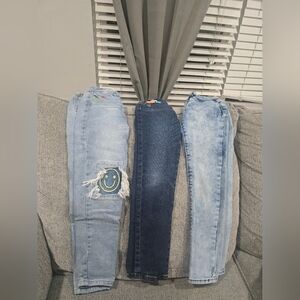3 pairs of girls jeans